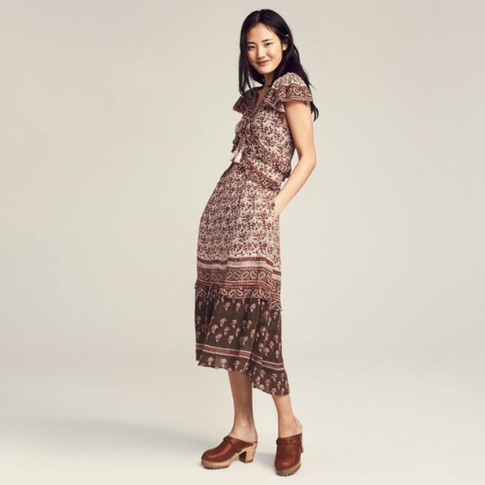 Faherty Women's Bonita Block Print Dress Size M